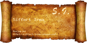 Siffert Irma névjegykártya
