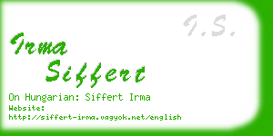 irma siffert business card